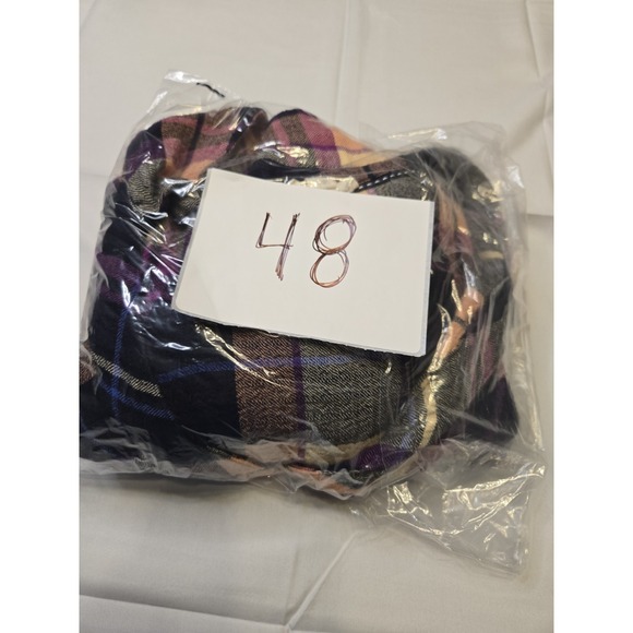 Pilcro Anthropologie Plaid Button-Down Shirt Ruched Front Long Sleeve Medium - Picture 8 of 8